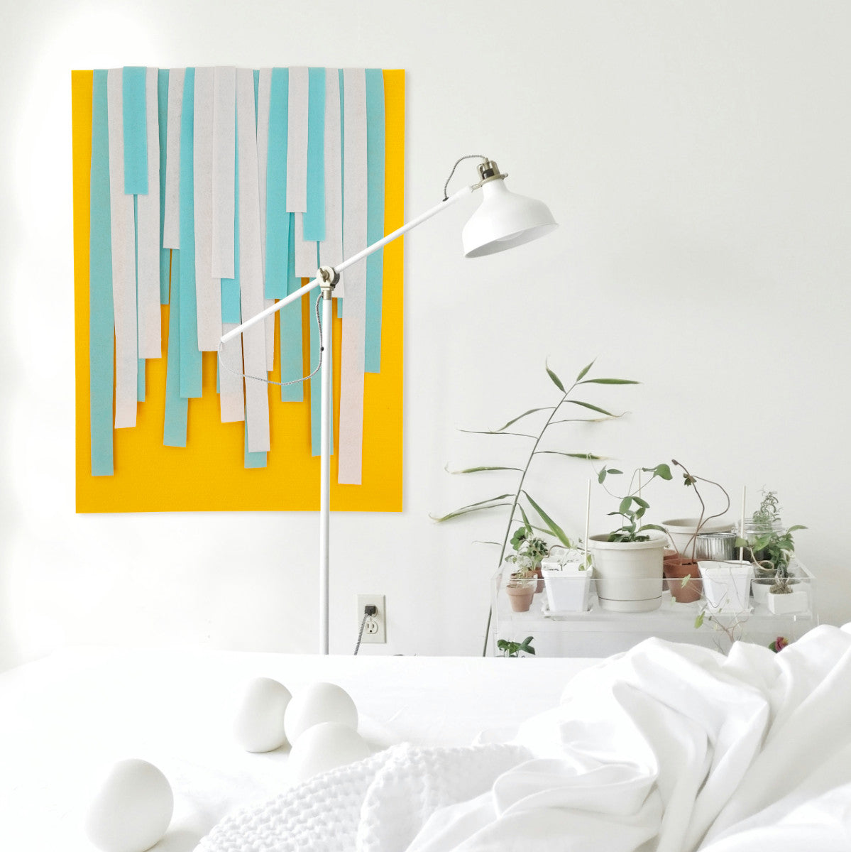 nujji flatter – wandbild gelb blau